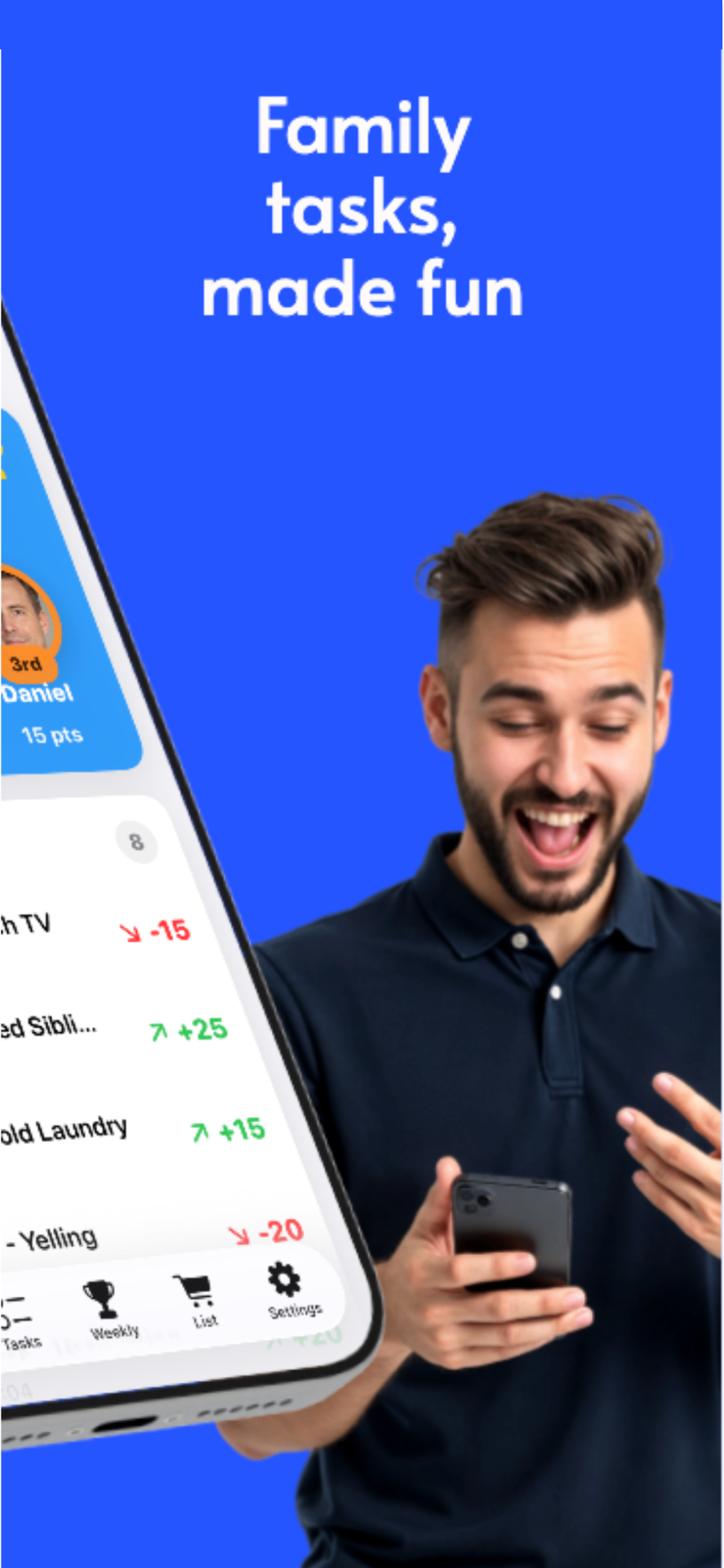 FamilyPoints+ Task Points System with tasks and point values